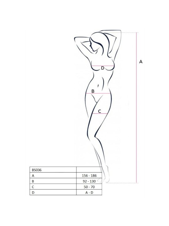 PASSION WOMAN BS036 BODYSTOCKING ROJO TALLA UNICA