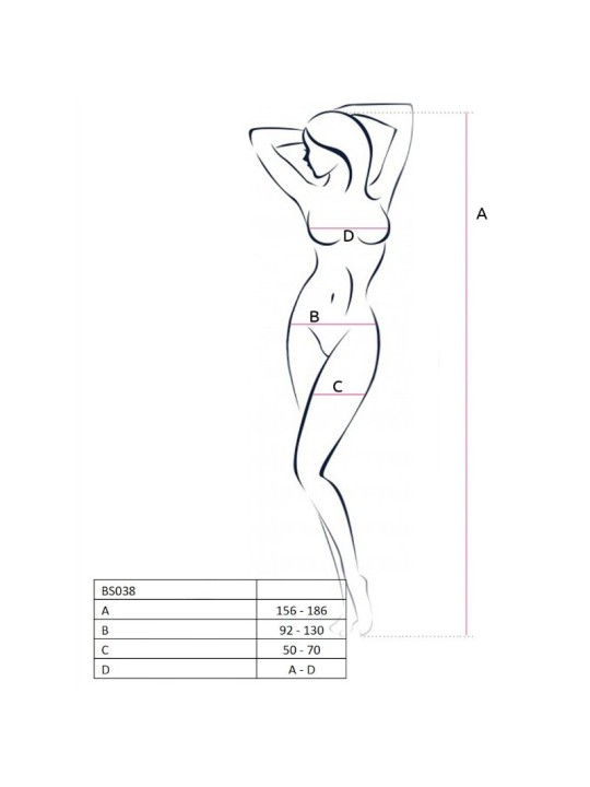 PASSION WOMAN BS038 BODYSTOCKING BLANCO TALLA UNICA