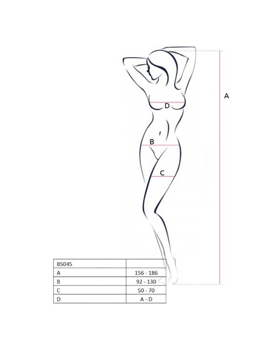 PASSION WOMAN BS045 BODYSTOCKING BLANCO TALLA UNICA