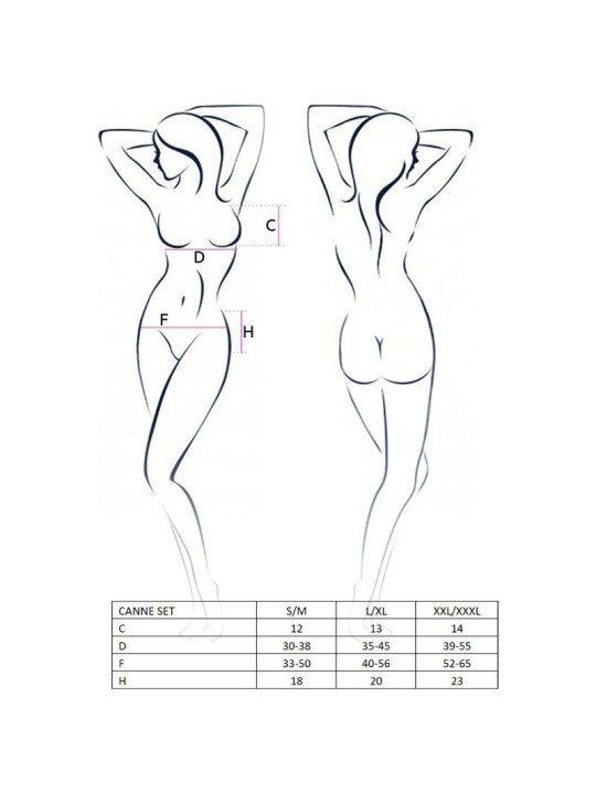 PASSION WOMAN CANNE SET NEGRO TALLA S M