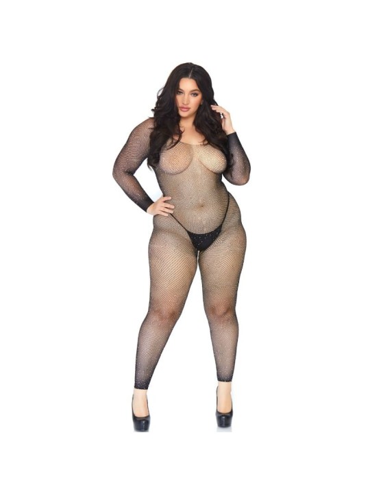 LEG AVENUE BODYSTOCKING EN RED CON BRILLANTE 1X 2X