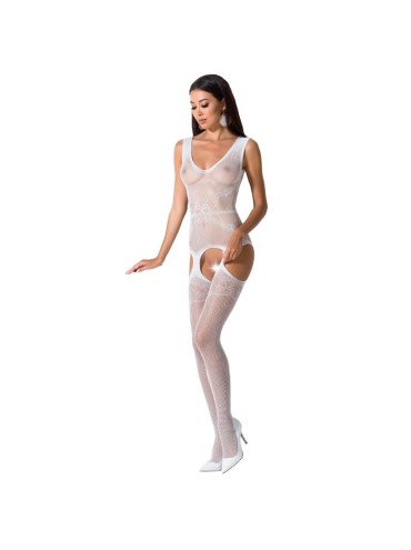 PASSION WOMAN BS062 BODYSTOCKING BLANCO TALLA UNICA
