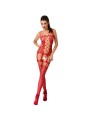 PASSION WOMAN BS054 BODYSTOCKING ROJO TALLA UNICA