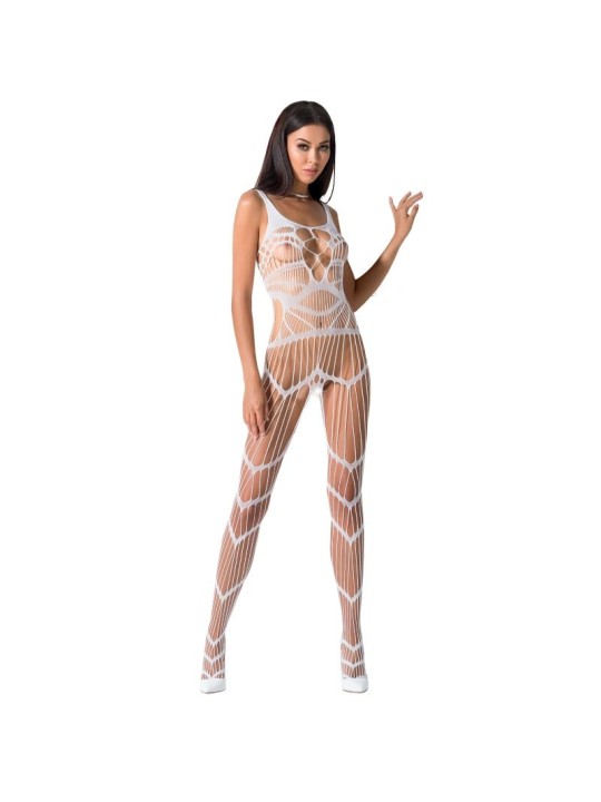 PASSION WOMAN BS058 BODYSTOCKING BLANCO TALLA UNICA