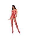 PASSION WOMAN BS067 BODYSTOCKING ROJO TALLA UNICA