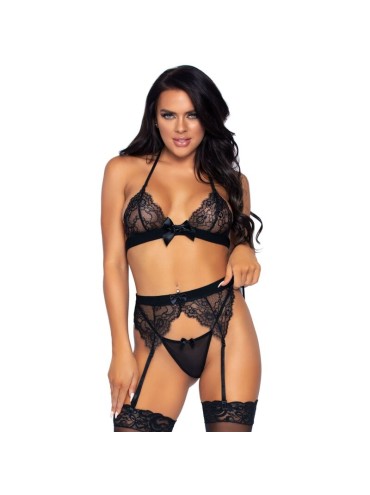 LEG AVENUE SET DE TRES PIEZAS TOP LIGUERO Y TANGA S