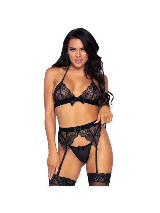 LEG AVENUE SET DE TRES PIEZAS TOP LIGUERO Y TANGA S