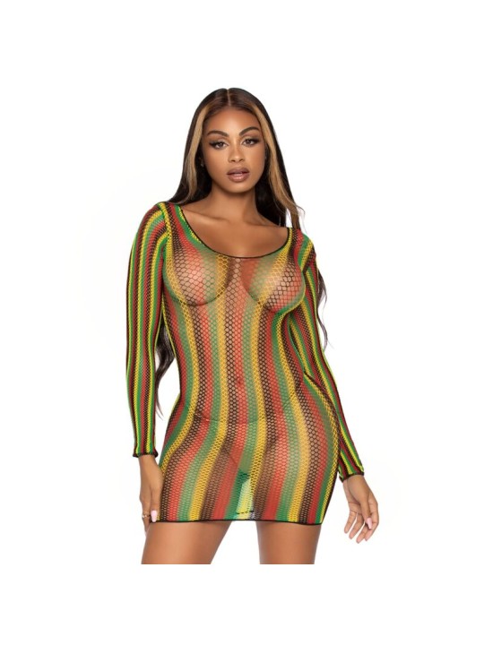 LEG AVENUE MINIVESTIDO DE RED RASTAS TALLA UNICA