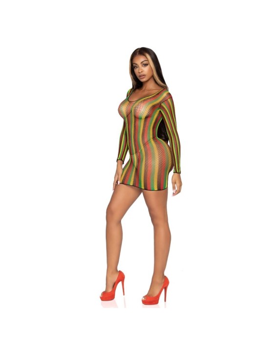 LEG AVENUE MINIVESTIDO DE RED RASTAS TALLA UNICA