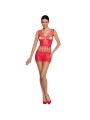 PASSION WOMAN BS090 BODYSTOCKING ROJO TALLA UNICA