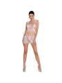 PASSION WOMAN BS090 BODYSTOCKING BLANCO TALLA UNICA