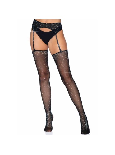 LEG AVENUE MEDIAS BRILLANTES CON LIGUERO TALLA UNICA