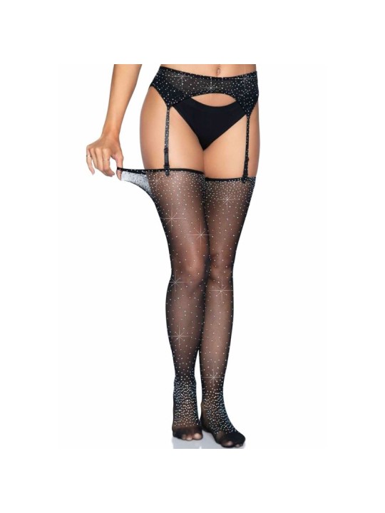 LEG AVENUE MEDIAS BRILLANTES CON LIGUERO TALLA UNICA