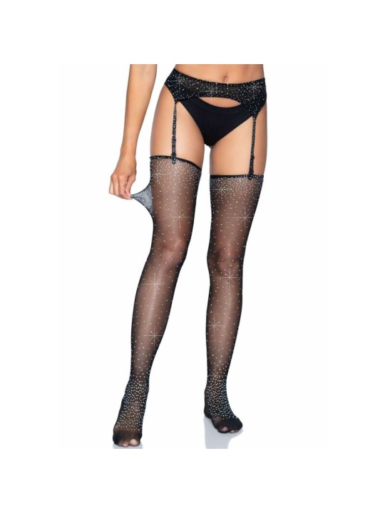 LEG AVENUE MEDIAS BRILLANTES CON LIGUERO TALLA UNICA