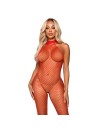 LEG AVENUE LE FRIVOLE BODYSTOCKING CUELLO RACER TALLA UNICA ROJO