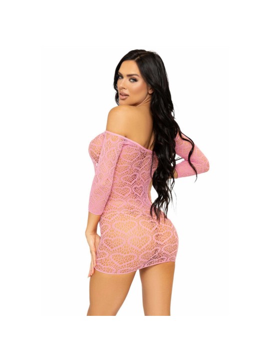 LEG AVENUE MINI VESTIDO HEART NET TALLA UNICA ROSA