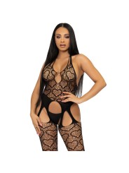 LEG AVENUE BODYSTOCKING DE RED CON TIRANTES TALLA UNICA NEGRO