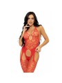 LEG AVENUE BODYSTOCKING DE RED CON TIRANTES TALLA UNICA NEGRO