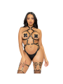 LEG AVENUE KINK TEDDY ARNES CON ARO DE CORAZON TALLA S NEGRO