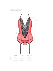PASSION PEONIA CORSET EROTIC LINE ROJO S M