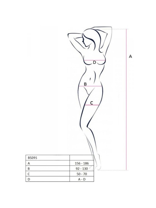 PASSION BS095 BODYSTOCKING ROJO TALLA UNICA