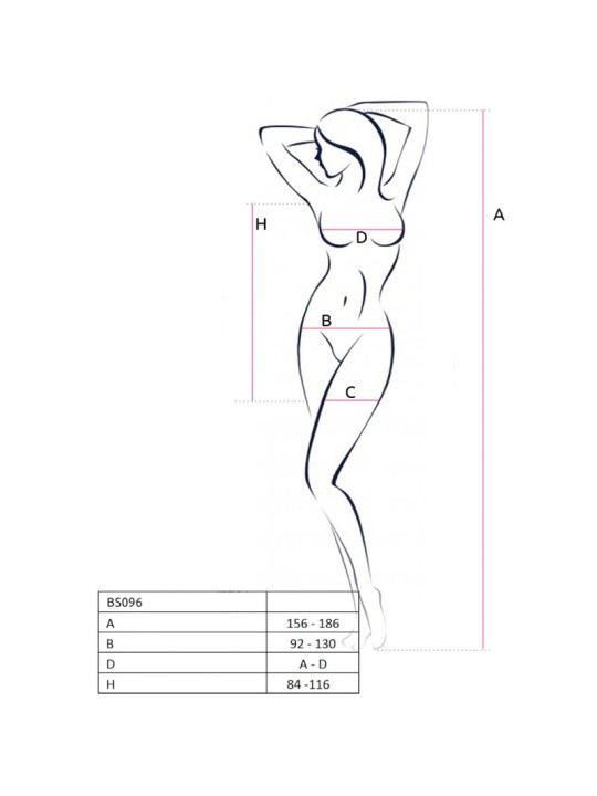 PASSION BS096 BODYSTOCKING NEGRO TALLA UNICA