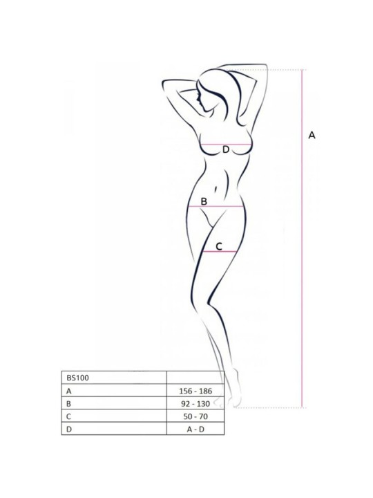 PASSION BS100 BODYSTOCKING NEGRO TALLA UNICA