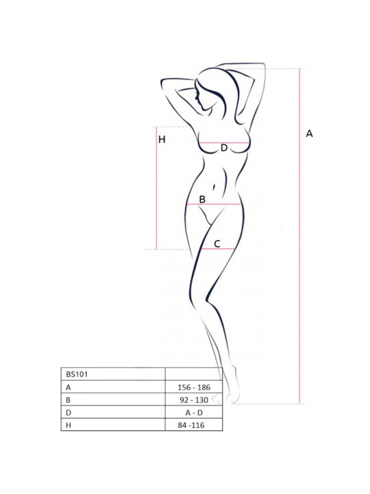 PASSION BS101 BODYSTOCKING NEGRO TALLA UNICA