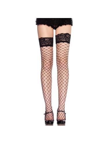 LEG AVENUE MEDIAS DE RED ENCAJE NEGRO