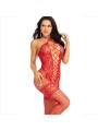 LEG AVENUE BODYSTOCKING CUELLO HALTER RED CORAZONES ROJO