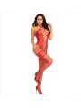 LEG AVENUE BODYSTOCKING CUELLO HALTER RED CORAZONES ROJO