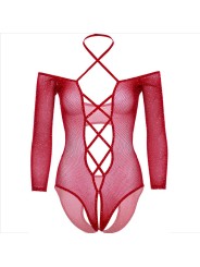 LEG AVENUE BODY CROTCHLESS CON BRILLO ROJO