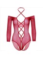 LEG AVENUE BODY CROTCHLESS CON BRILLO ROJO
