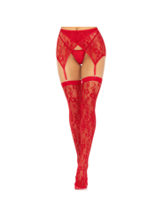 LEG AVENUE MEDIAS ENCAJE LIGUERO ROJO
