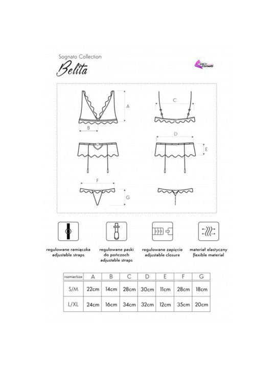 LIVCO CORSETTI FASHION BELITA LC 90231 SUJETADOR PANTY LIGUERO NEGRO S M