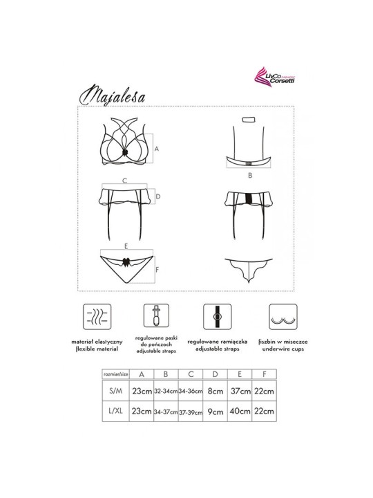 LIVCO CORSETTI FASHION MAJALESA LC 90526 SUJETADOR LIGUERO PANTY BLACK