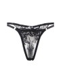 SUBBLIME SET DE 3 PIEZAS SUJETADOR TANGA LIGA ESTAMPADO FLORAL NEGRO S M