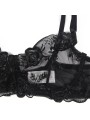 SUBBLIME SET DE 3 PIEZAS SUJETADOR TANGA LIGA ESTAMPADO FLORAL NEGRO S M