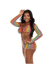 LEG AVENUE SET TRES PIEZAS MULTICOLOR