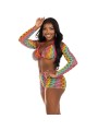 LEG AVENUE SET TRES PIEZAS MULTICOLOR