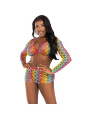 LEG AVENUE SET TRES PIEZAS MULTICOLOR