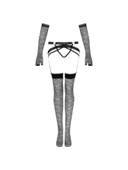 LIVCO CORSETTI FASHION NEMALIA SET LIGUERO MEDIAS GUANTES NEGRO