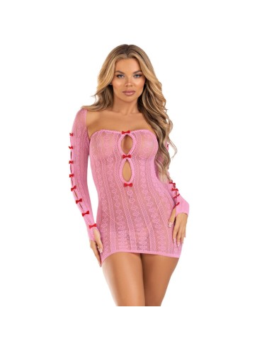 LEG AVENUE VESTIDO CORAZON LAZOS ROSA TALLA UNICA