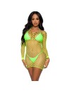 LEG AVENUE VESTIDO DE REJILLA MANGA LARGA BLANCO TALLA UNICA