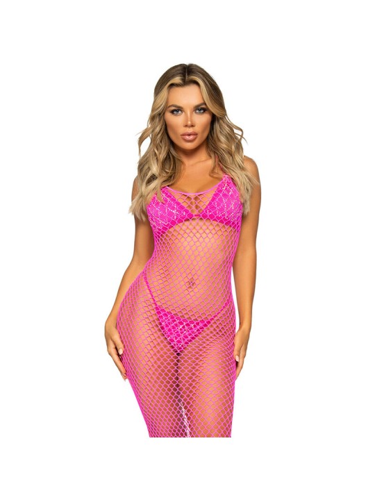 LEG AVENUE VESTIDO DE REJILLA LARGO AMARILLO TALLA UNICA