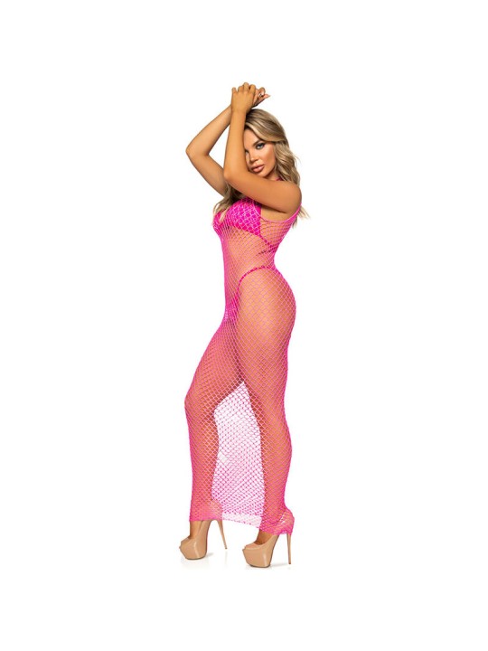LEG AVENUE VESTIDO DE REJILLA LARGO AMARILLO TALLA UNICA