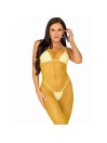 LEG AVENUE VESTIDO DE REJILLA LARGO AMARILLO TALLA UNICA