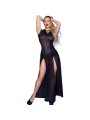 CHILIROSE CR 4685 VESTIDO LARGO CON CAPUCHA NEGRO S