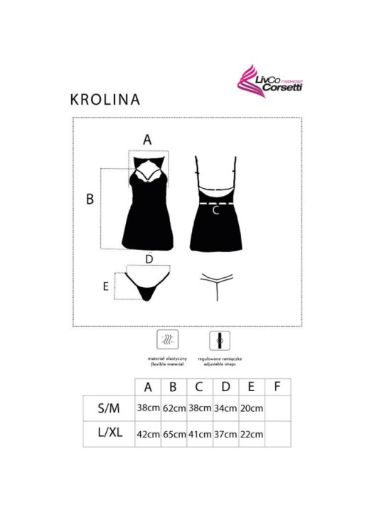 LIVCO CORSETTI FASHION KROLINA LC 90734 CHEMISE TANGA NEGRO S M