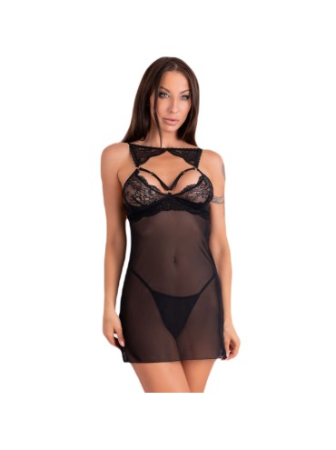 LIVCO CORSETTI FASHION KROLINA LC 90734 CHEMISE TANGA NEGRO S M